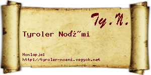 Tyroler Noémi névjegykártya